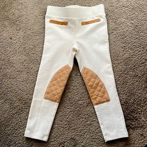 Janie and Jack cream and tan riding pants